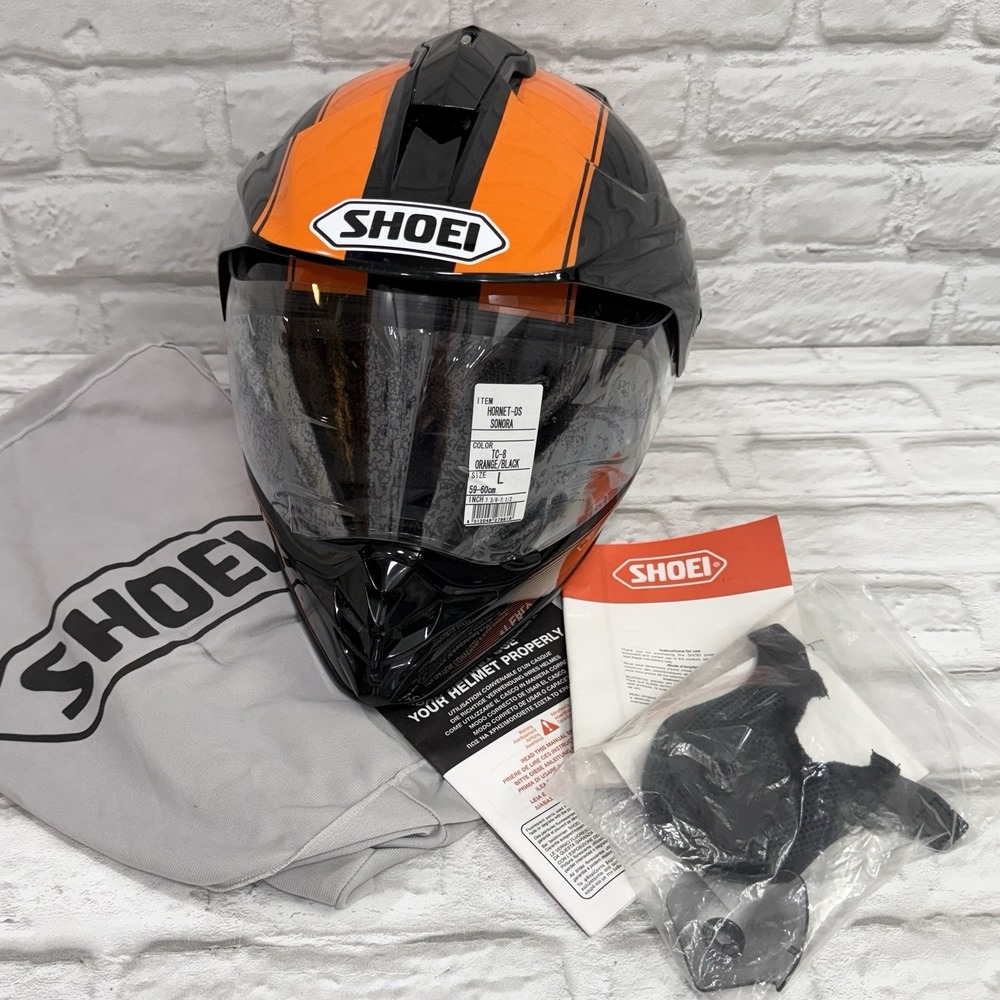Vtg Shoei Hornet DS Sonora Motorcycle Helmet Black Orange High End L Dual Sport